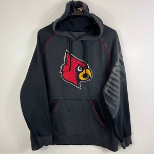 Louisville Cardinals Hoodie Adult Sz M Sweatshirt Faded Black Adidas